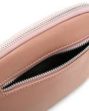 Bee Detail Leather Crossbody Bag in Nude