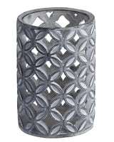 Geneva Large Geometric Stone Candle Holder in Grey