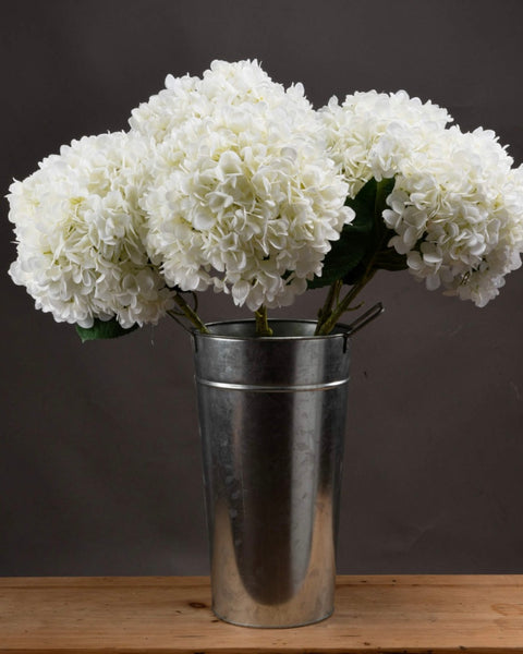 White Oversized Hydrangea Faux Flower Stem