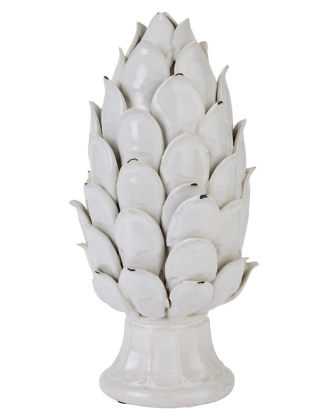 Lisbon Large Artichoke Ornament in Cream COLLECTION ONLY