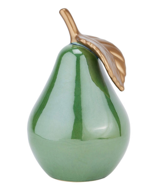 Langley Large Ceramic Pear Ornament in Green