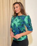 Jennifer Frill Sleeve Top in Green (Sizes 8-18)