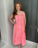 Laura Leopard Print Dress in Pink (12-20)