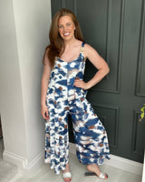 Ava Sleeveless Jumpsuit in Navy (10-18)