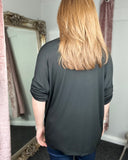 Claire Crinkle Top in Black (8-18)