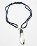 Milly Multi Way Sparkly Pendant Necklace in Navy