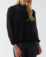 Dayna Diamante Top in Black (8-16)