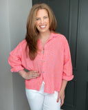 Shelley Leopard Print Shirt in Orange (8-20)