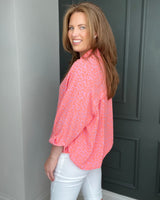 Shelley Leopard Print Shirt in Orange (8-20)
