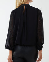 Dayna Diamante Top in Black (8-16)