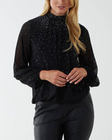 Dayna Diamante Top in Black (8-16)