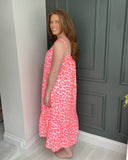 Laura Leopard Print Dress in Pink (12-20)