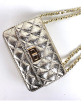 Clara Quilted Leather Bag in Gold