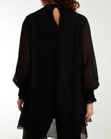 Jennifer Sparkly Keyhole Tunic Top in Black (8-22)