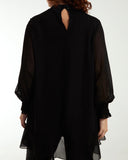 Jennifer Sparkly Keyhole Tunic Top in Black (8-22)