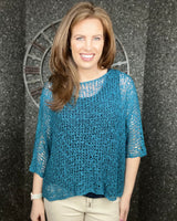 Christie Crochet Top in Petrol Blue (size 8-20)