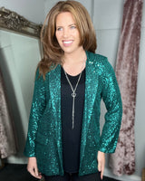 Maria Sequin Jacket in Green (Size 8-16)