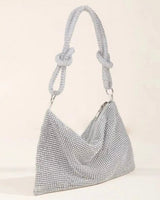 Debbie Diamante Soft Hand Bag in Silver