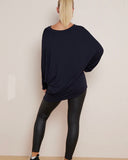 Jenny Jersey Tunic Top in Navy (Size 8-18)