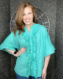 Felix Frill Shirt Top in Sea Green (14-22)