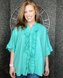 Felix Frill Shirt Top in Sea Green (14-22)