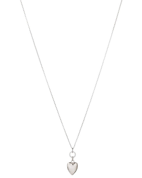 Laura Long Silver Heart Necklace