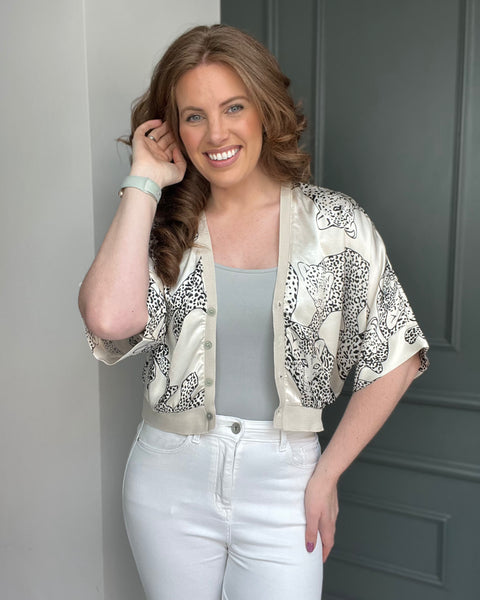 Allie Leopard Print Bolero (8-16)