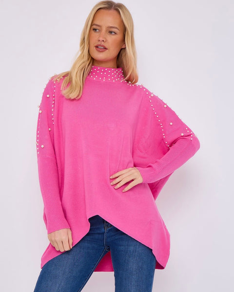 Pru High Low Pearl Jumper in Pink (Size 8-20)