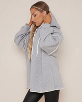 Beanie Blacket Stitch Hoodie Jumper in Grey (Size 10-18)