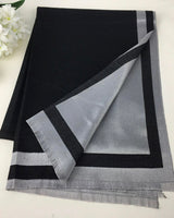 Ellie Silver Trim Reversible Scarf in Black