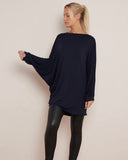 Jenny Jersey Tunic Top in Navy (Size 8-18)