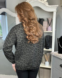 Leanne Leopard Print Sweat Top in Khaki Green (10-16)