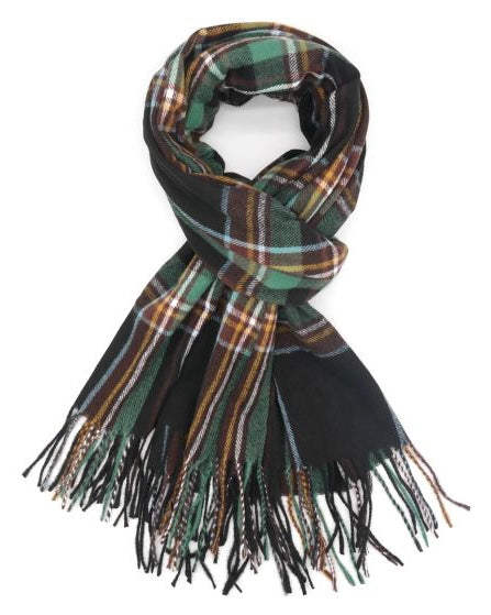 Tara Tartan Scarf in Dark Green