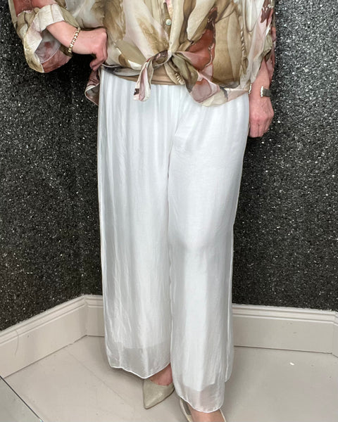 Silk Trousers in White (8-20)