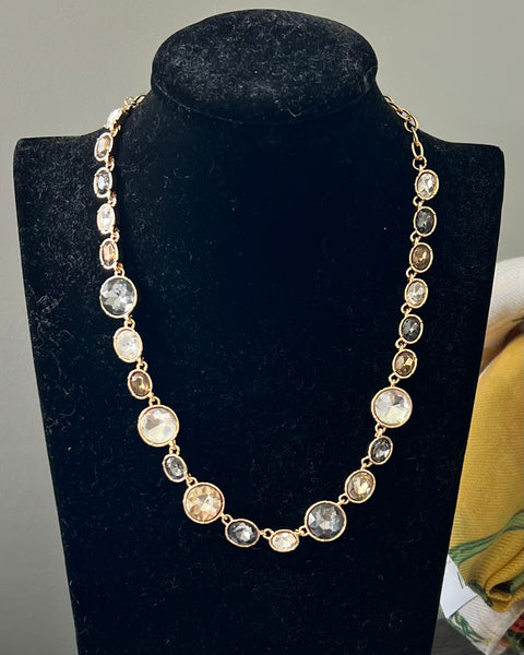 Miranda Mixed Crystal Necklace in Gold