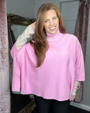 Bali Button Poncho Jumper in Pink (10-24)