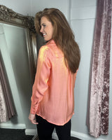 Jasmine Oversized Shimmer Shirt in Orange (8-20)