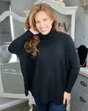 Willow Roll Neck Weave Jumper in Black (10-24)