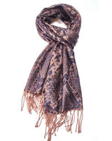 Snake Print Pashmina Scarf in Brown
