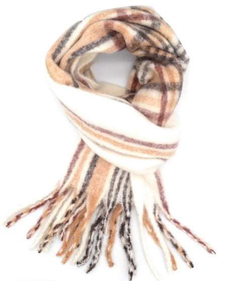 Tilly Tartan Scarf in Beige