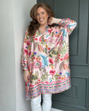 Lucy Floral Print Dress in Pink (10-20)