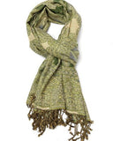 Antique Print Pashmina Scarf in Green