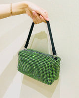Diamante Box Hand Bag in Green