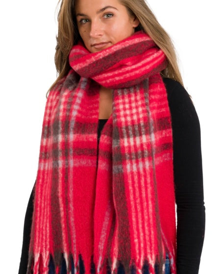 Tilly Tartan Scarf in Red