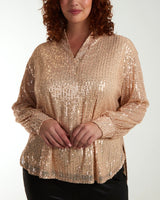 Georgia Sequin Top in Black (Sizes 8-20)