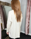 Diana Diagonal Stripe Roll Neck Jumper in Cream (Size 10-20)
