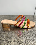 Melissa Multicoloured Slip on Sandals in Rose Gold