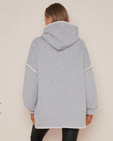Beanie Blacket Stitch Hoodie Jumper in Grey (Size 10-18)