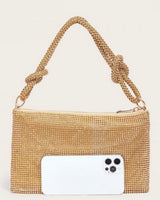 Debbie Diamante Soft Hand Bag in Silver