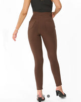 Molly Stretchy Scuba Leggings in Brown (Sizes 10-18)